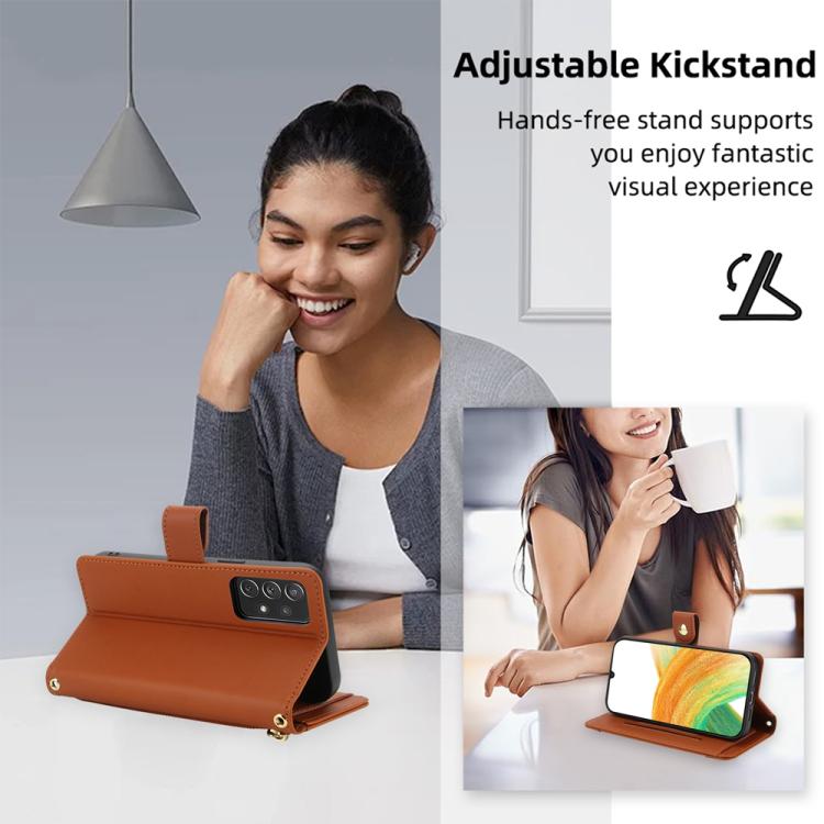 For Samsung Galaxy A33 5G Seven Card Slots Zipper Wallet Leather Phone Case with Lanyard