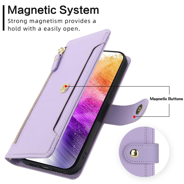 For Samsung Galaxy A73 Seven Card Slots Zipper Wallet Leather Phone Case with Lanyard