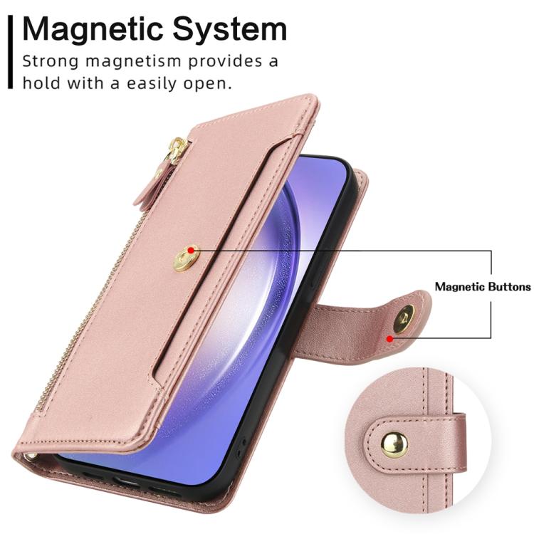 For Samsung Galaxy A54 5G Seven Card Slots Zipper Wallet Leather Phone Case with Lanyard
