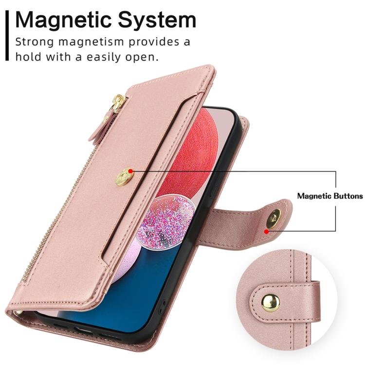For Samsung Galaxy A13 / M13 5G / A04 / A04s Seven Card Slots Zipper Wallet Leather Phone Case with Lanyard