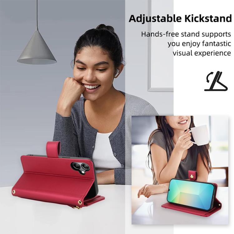 For Samsung Galaxy A06 / A07 Seven Card Slots Zipper Wallet Leather Phone Case with Lanyard