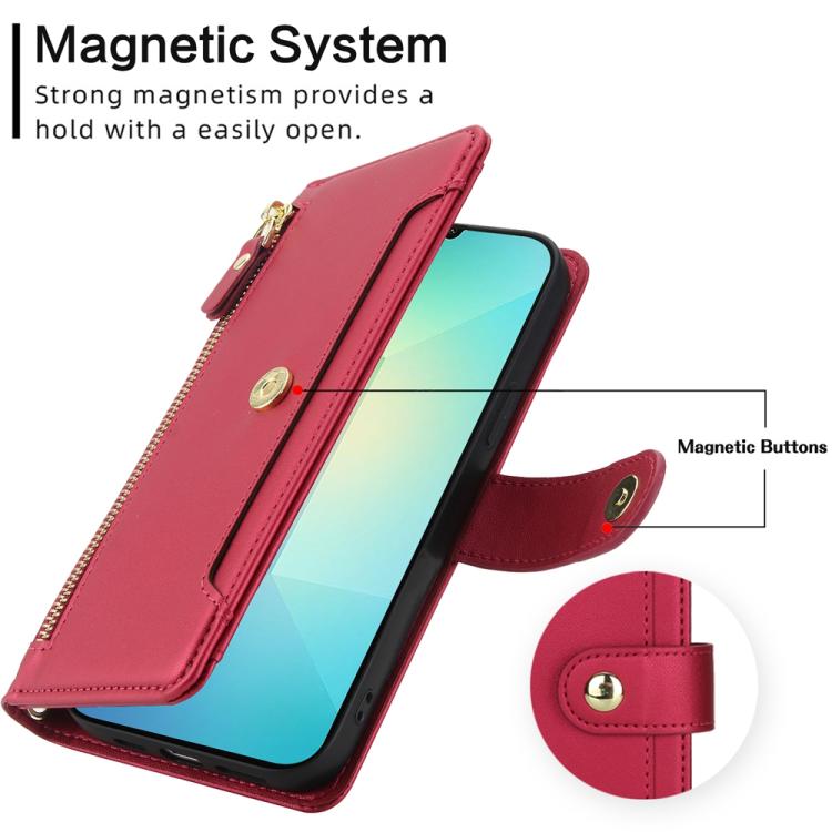 For Samsung Galaxy A06 / A07 Seven Card Slots Zipper Wallet Leather Phone Case with Lanyard