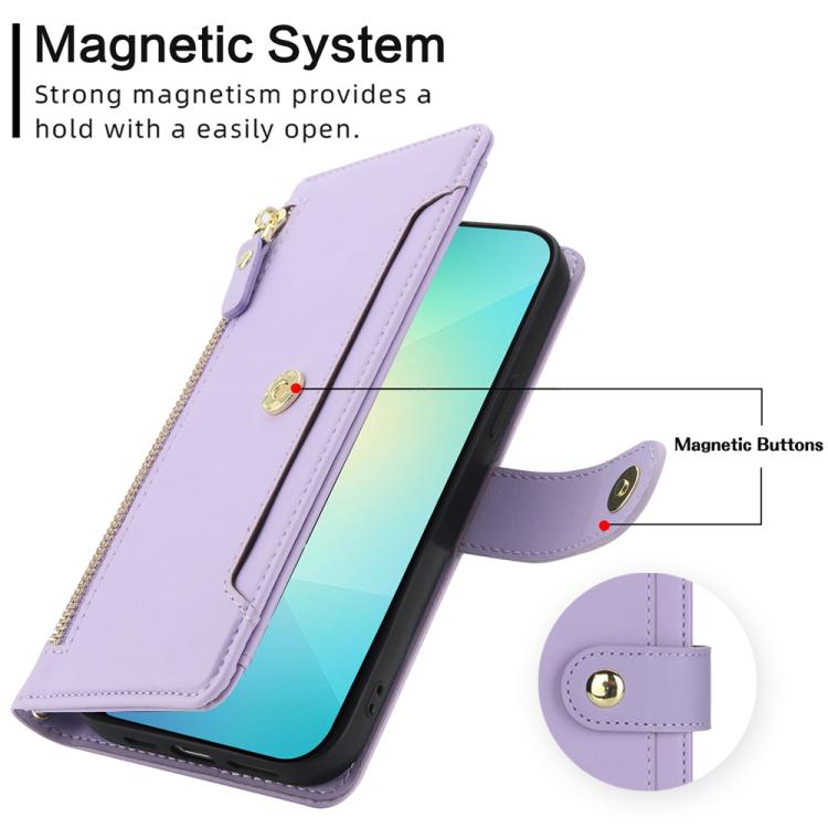 For Samsung Galaxy A06 / A07 Seven Card Slots Zipper Wallet Leather Phone Case with Lanyard