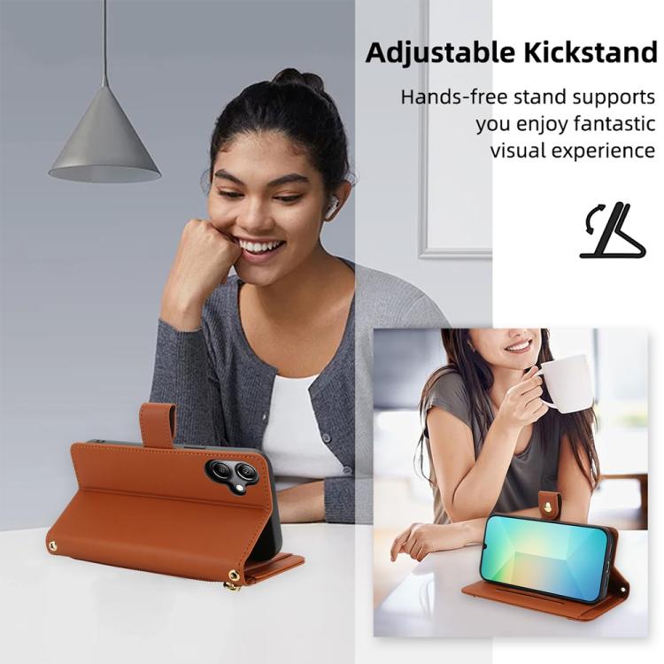 For Samsung Galaxy A06 / A07 Seven Card Slots Zipper Wallet Leather Phone Case with Lanyard