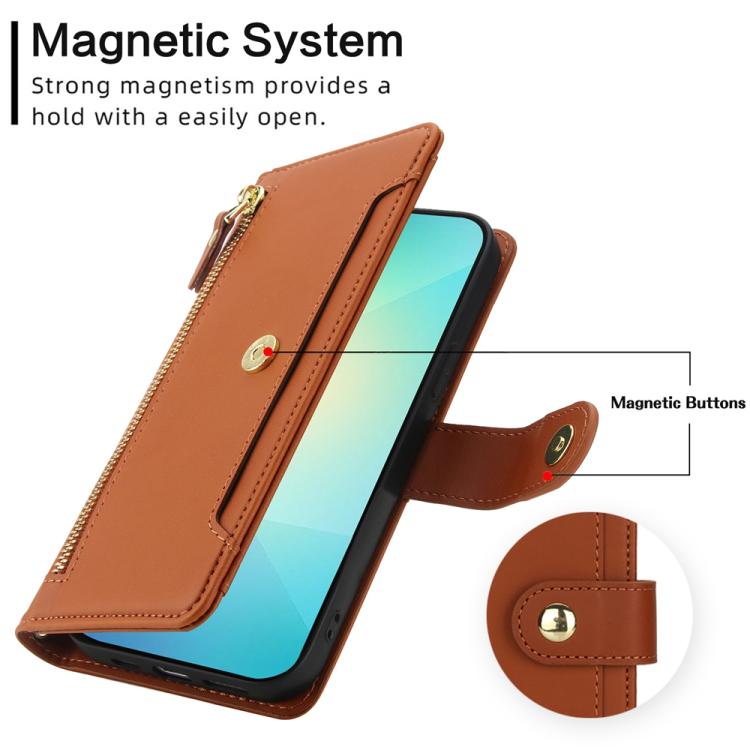 For Samsung Galaxy A06 / A07 Seven Card Slots Zipper Wallet Leather Phone Case with Lanyard