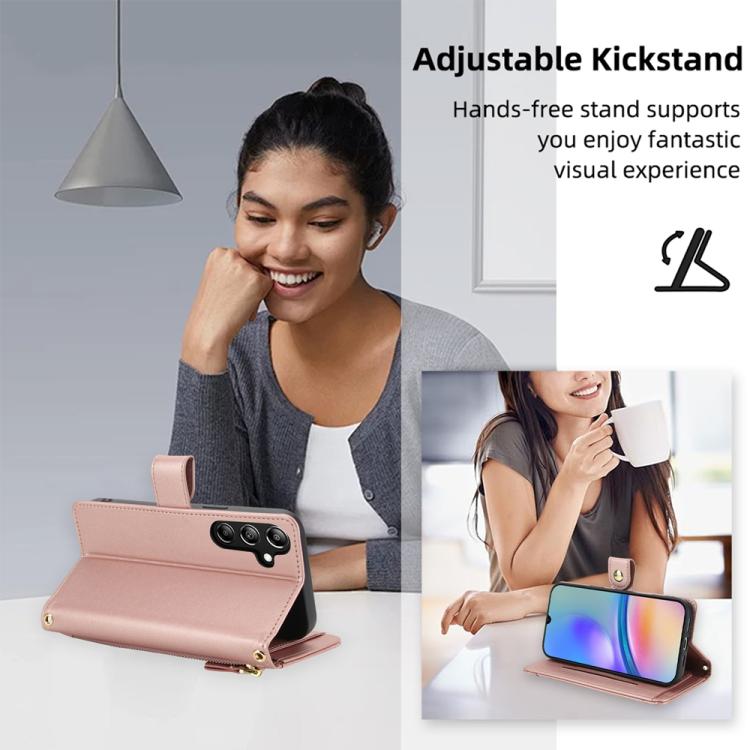 For Samsung Galaxy A05s Seven Card Slots Zipper Wallet Leather Phone Case with Lanyard