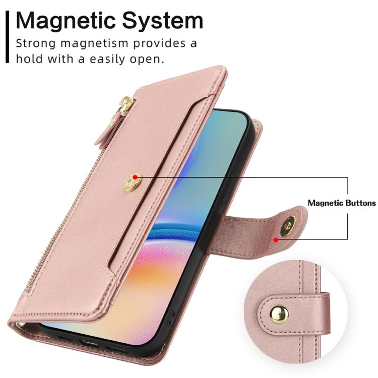 For Samsung Galaxy A05s Seven Card Slots Zipper Wallet Leather Phone Case with Lanyard