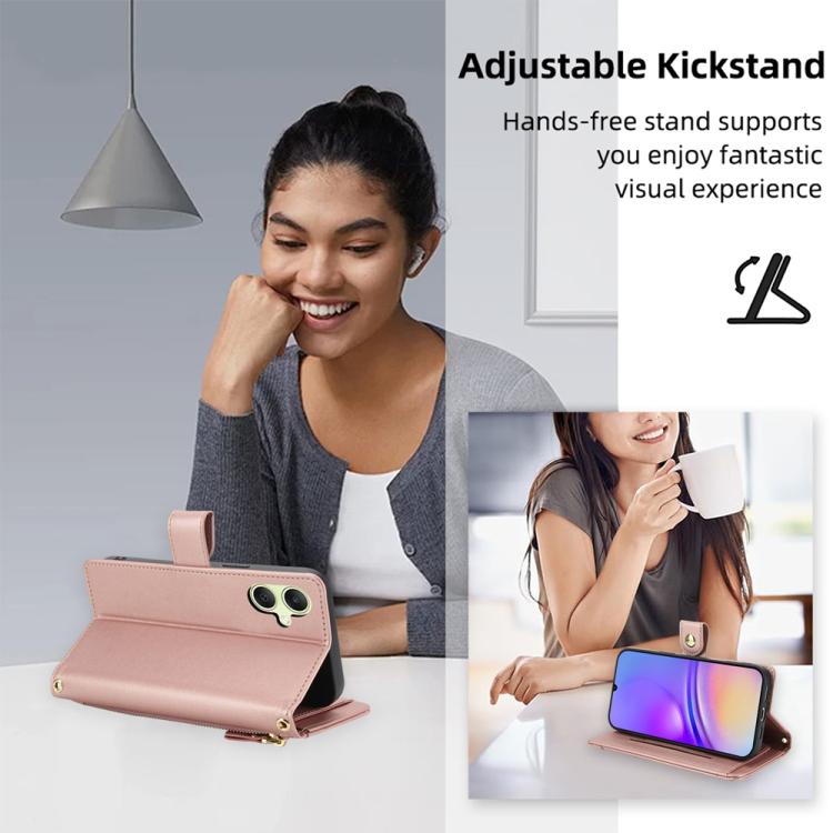 For Samsung Galaxy A05 / F05 / M05 Seven Card Slots Zipper Wallet Leather Phone Case with Lanyard