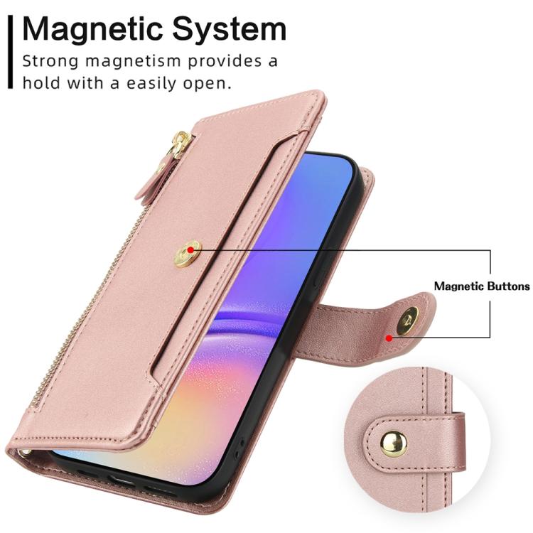 For Samsung Galaxy A05 / F05 / M05 Seven Card Slots Zipper Wallet Leather Phone Case with Lanyard