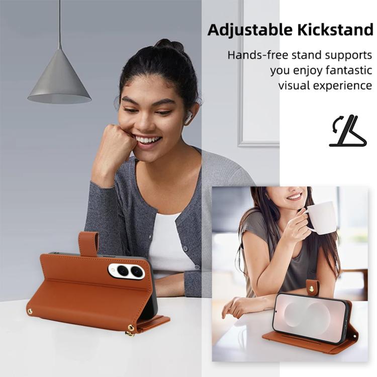 For Samsung Galaxy S25 Edge 5G Seven Card Slots Zipper Wallet Leather Phone Case with Lanyard