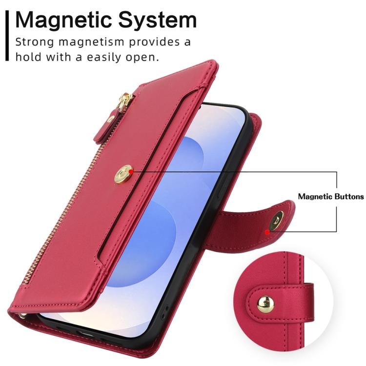For Samsung Galaxy S25 FE 5G Seven Card Slots Zipper Wallet Leather Phone Case with Lanyard