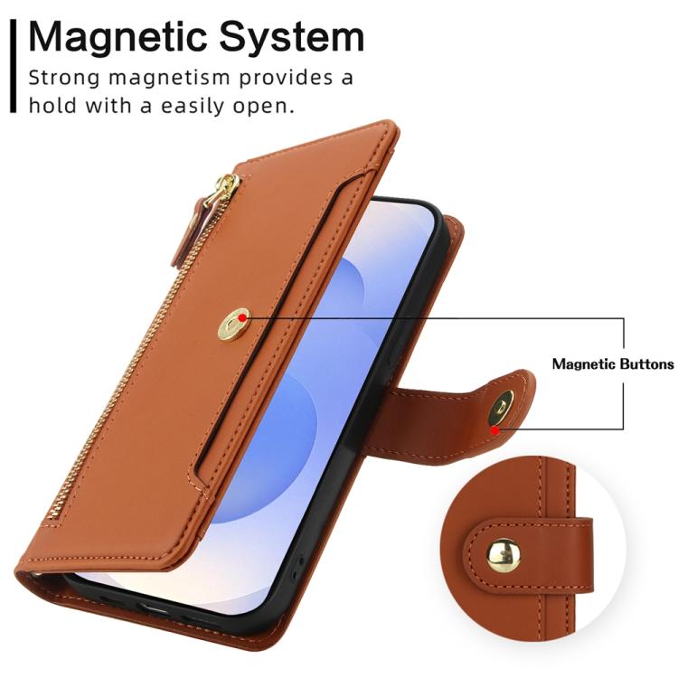 For Samsung Galaxy S25 FE 5G Seven Card Slots Zipper Wallet Leather Phone Case with Lanyard