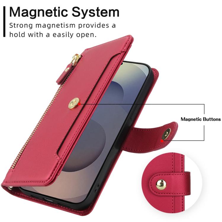 For Samsung Galaxy S24 Ultra 5G Seven Card Slots Zipper Wallet Leather Phone Case with Lanyard