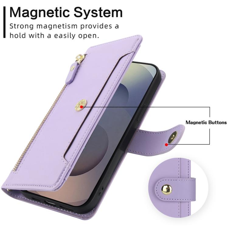 For Samsung Galaxy S24 Ultra 5G Seven Card Slots Zipper Wallet Leather Phone Case with Lanyard
