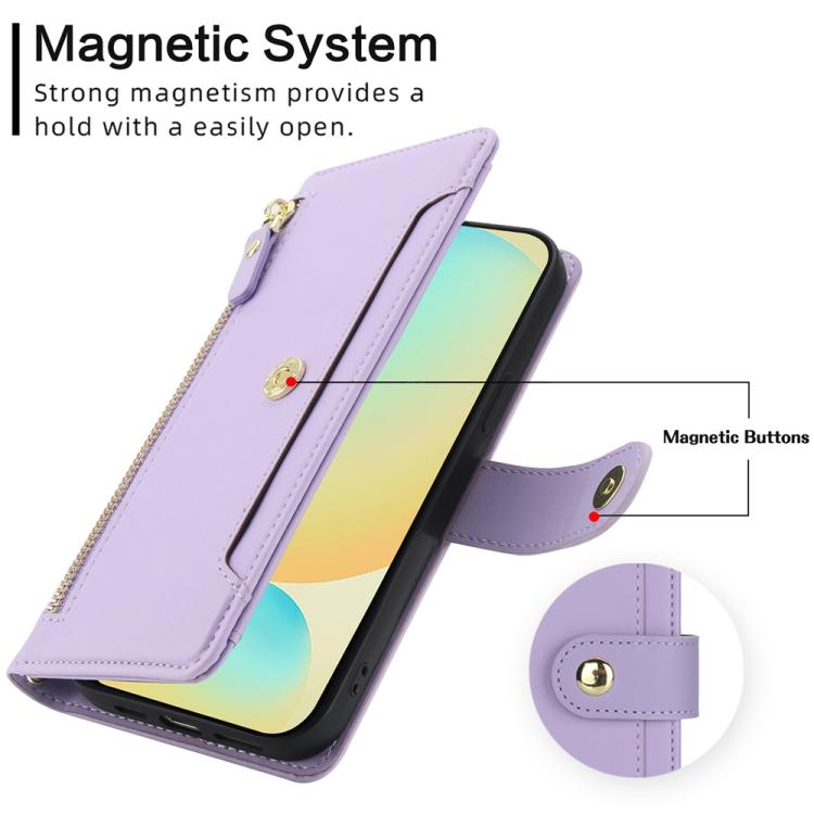 For Samsung Galaxy S24 FE 5G Seven Card Slots Zipper Wallet Leather Phone Case with Lanyard