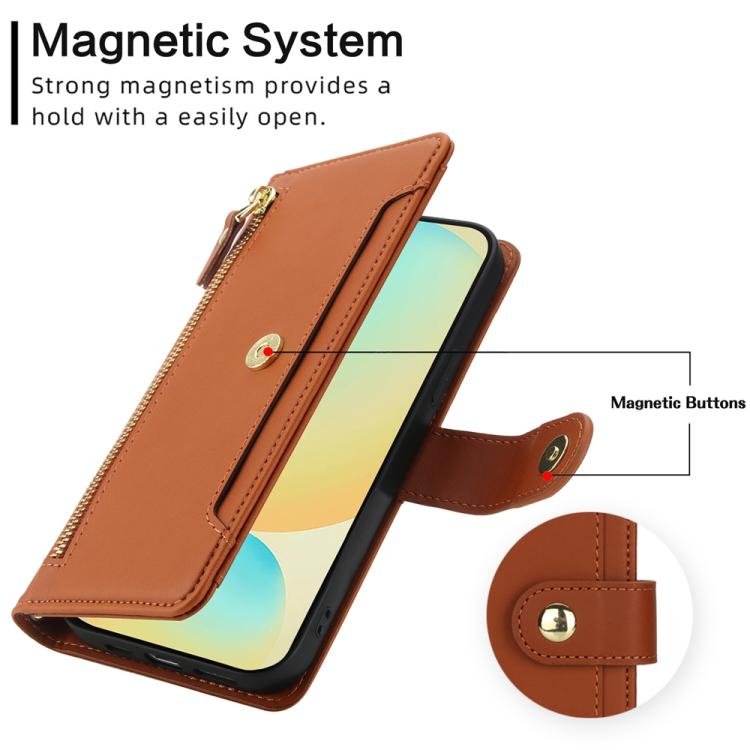 For Samsung Galaxy S24 FE 5G Seven Card Slots Zipper Wallet Leather Phone Case with Lanyard