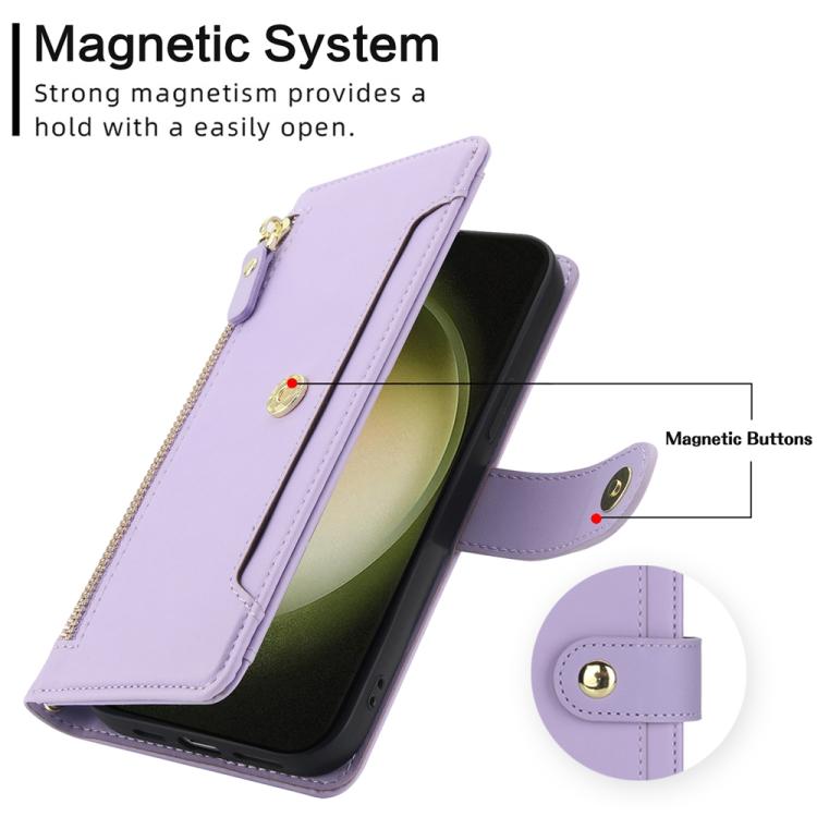 For Samsung Galaxy S23 Ultra 5G Seven Card Slots Zipper Wallet Leather Phone Case with Lanyard