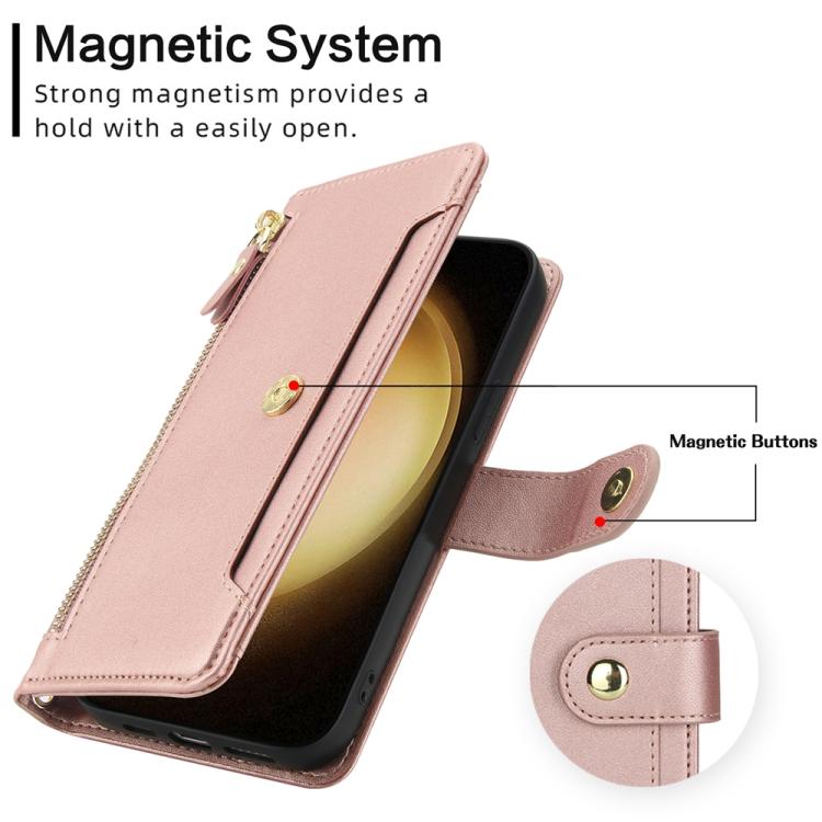 For Samsung Galaxy S23 5G Seven Card Slots Zipper Wallet Leather Phone Case with Lanyard