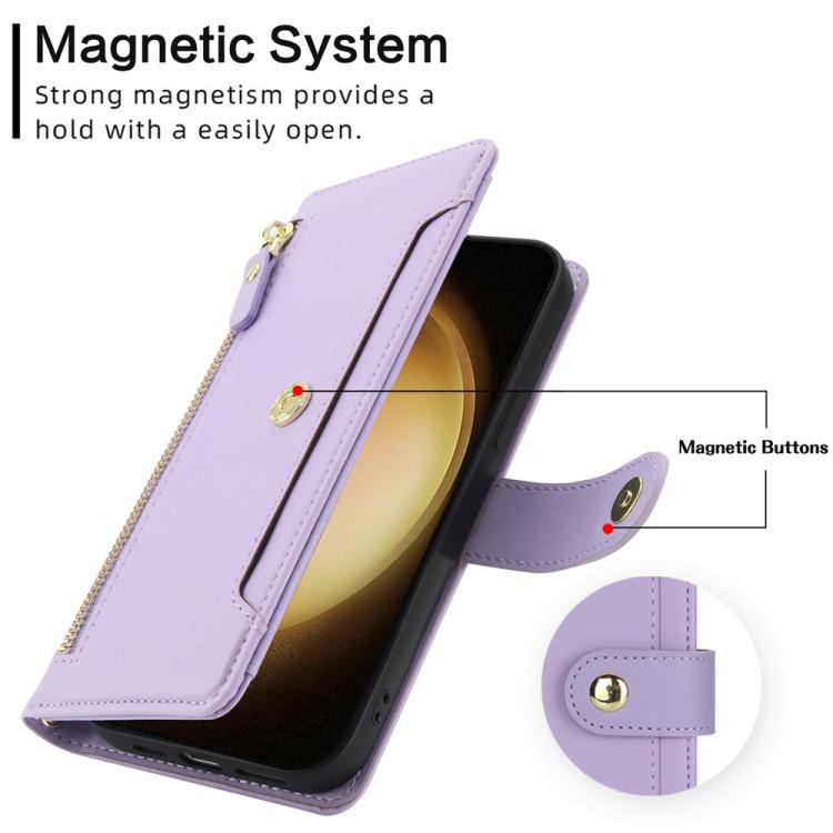 For Samsung Galaxy S23 5G Seven Card Slots Zipper Wallet Leather Phone Case with Lanyard