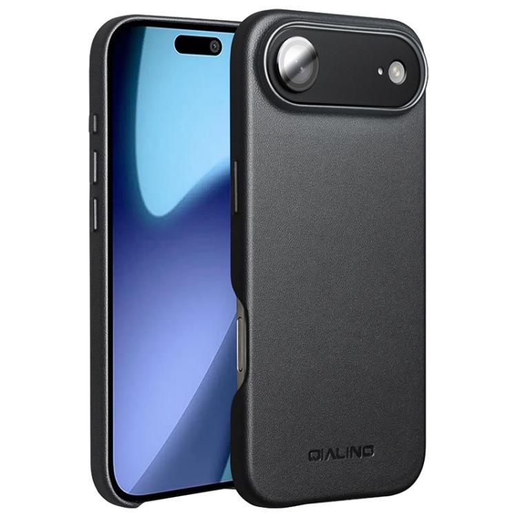 For iPhone Air QIALINO Technology Leather MagSafe Phone Case - Black