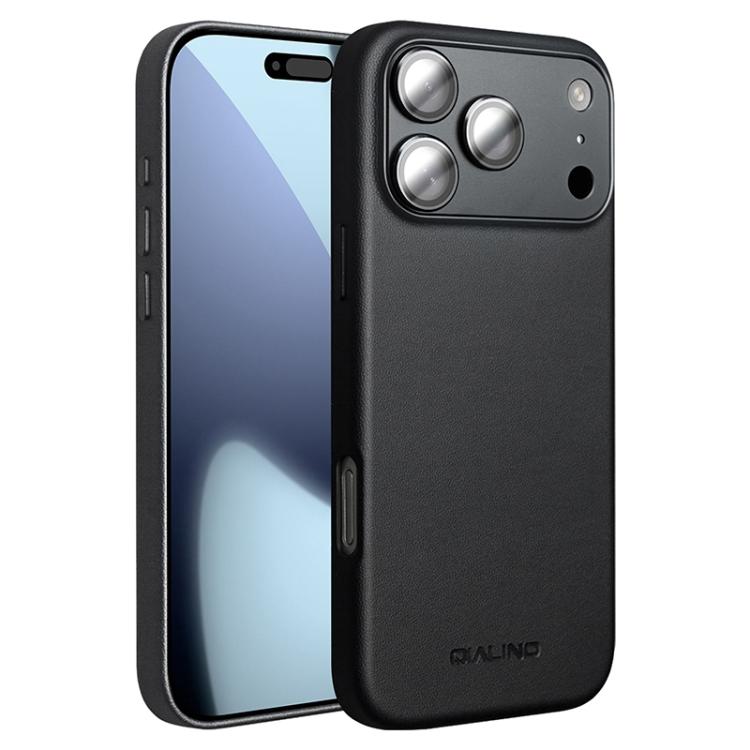 For iPhone 17 Pro QIALINO Technology Leather MagSafe Phone Case - Black