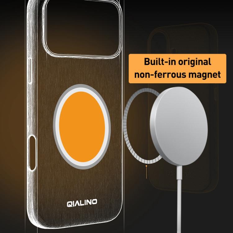 For iPhone Air QIALINO Technology Leather MagSafe Phone Case - Black