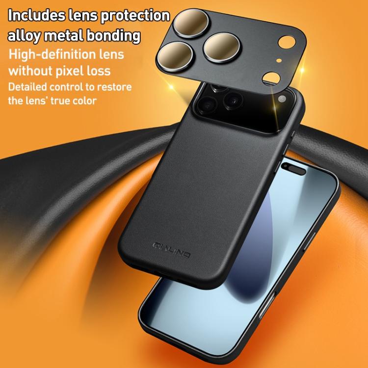 For iPhone Air QIALINO Technology Leather MagSafe Phone Case - Black