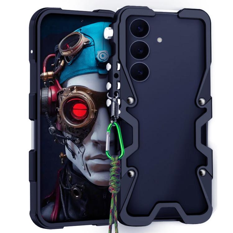 For Samsung Galaxy S25 FE 5G Trigger Design Hollow Metal Frame Phone Case with Lanyard