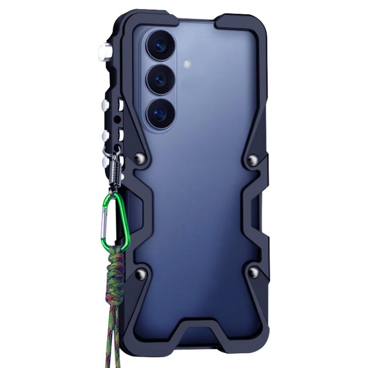 For Samsung Galaxy S26+ 5G Trigger Design Hollow Metal Frame Phone Case with Lanyard