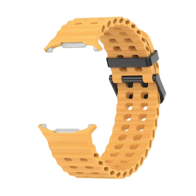 For Samsung Galaxy Watch Ultra 2025 Marine Double Buckle Silicone Watch Band with 3D Curved Film