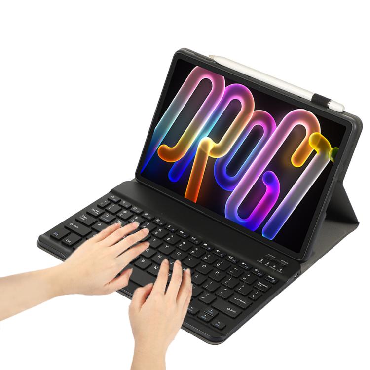 For Lenovo Xiaoxin Pad Pro GT 11.1 2025 AM32 Ultra-thin Detachable Bluetooth Keyboard Leather Tablet Case - Black