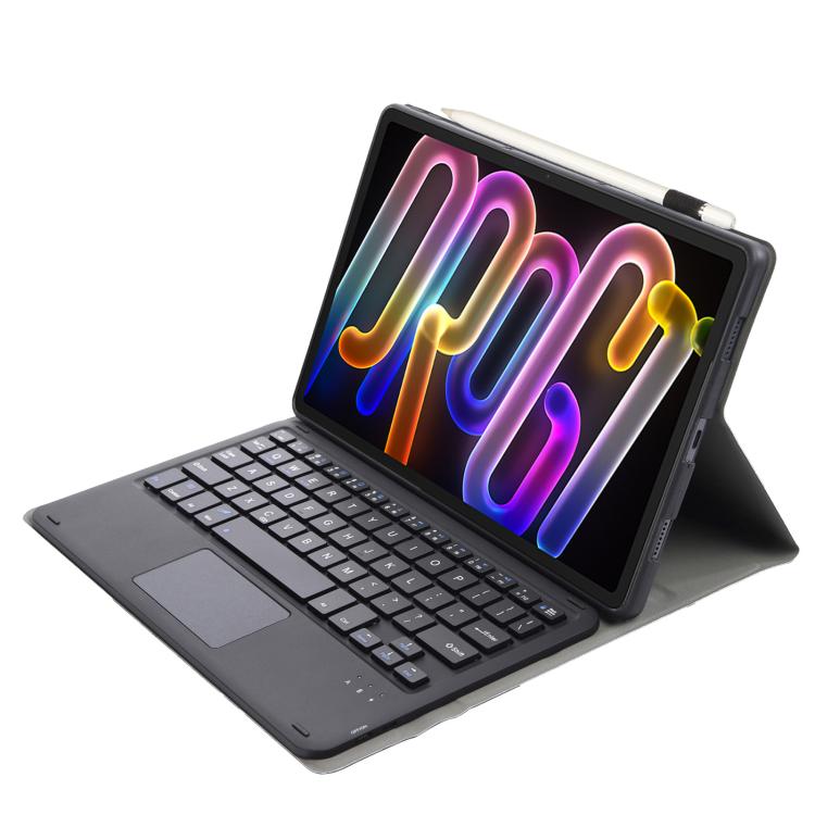 For Lenovo Xiaoxin Pad Pro GT 11.1 2025 AM32-A Ultra-thin Detachable Bluetooth Keyboard Leather Tablet Case with Touchpad - Black