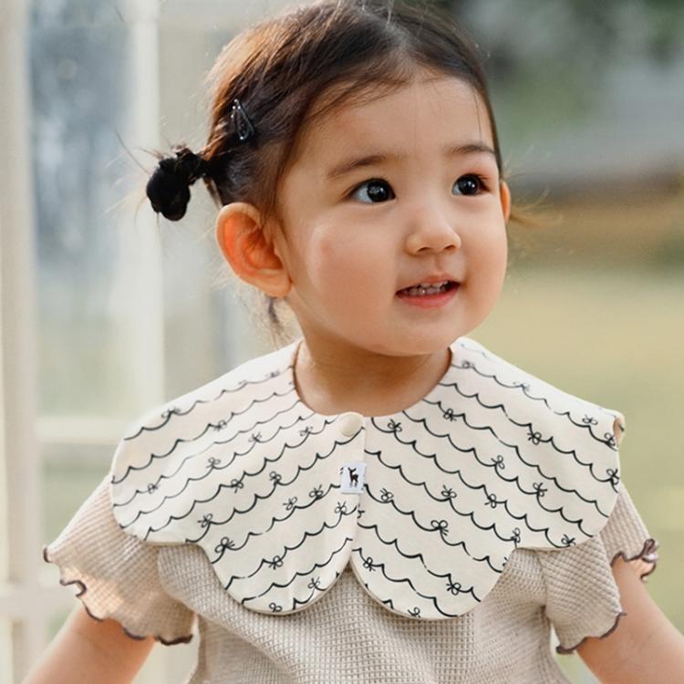 Benzdeer Petal Shape Bib Infants Saliva Towel, Ripple Bow