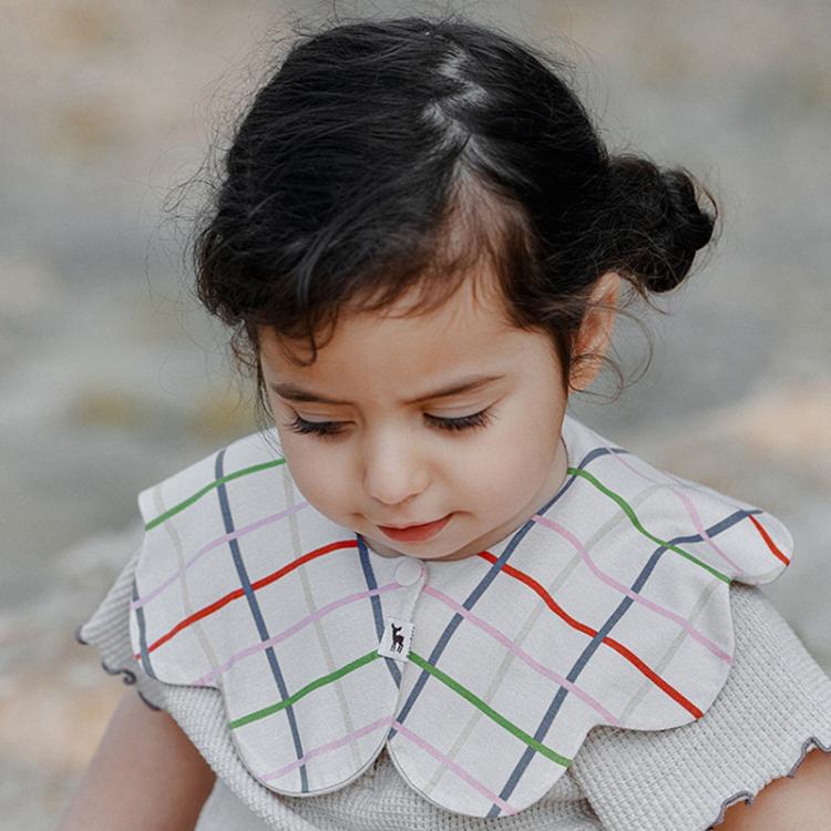 Benzdeer Petal Shape Bib Infants Saliva Towel, Large Color Grid