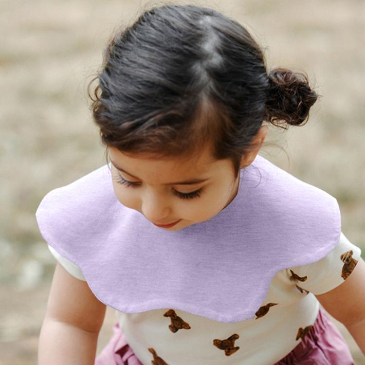 Benzdeer Petal Shape Bib Infants Saliva Towel, Round Light Purple