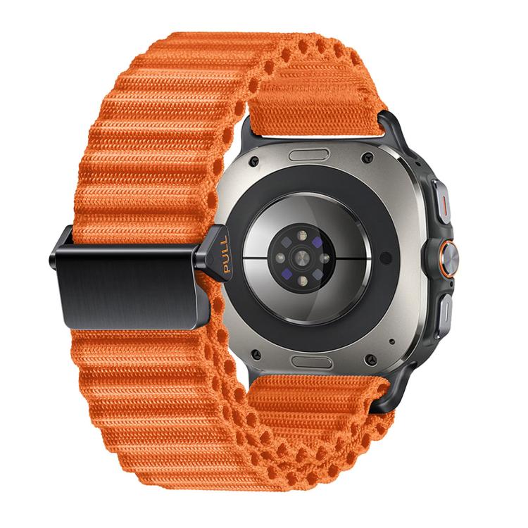 For Samsung Galaxy Watch Ultra 2025 Marine Loop Nylon Watch Band with 3D Curved Film