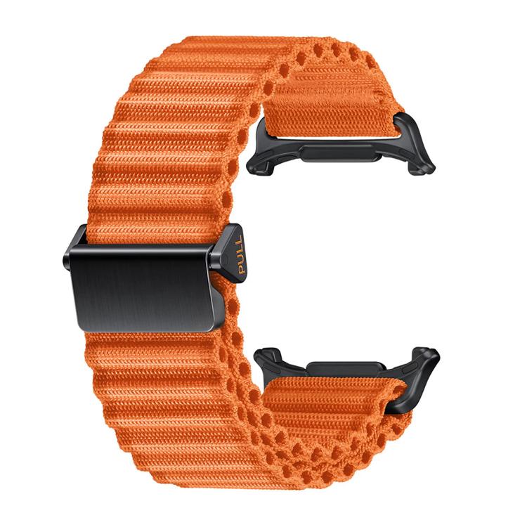 For Samsung Galaxy Watch Ultra 47mm Marine Loop Nylon Watch Band with 3D Curved Film