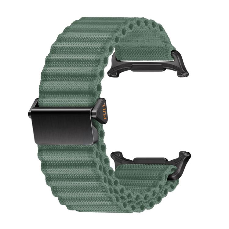 For Samsung Galaxy Watch Ultra 47mm Marine Loop Nylon Watch Band with 3D Curved Film