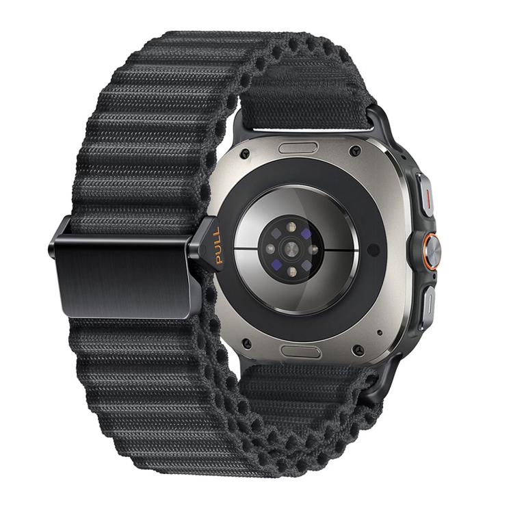For Samsung Galaxy Watch Ultra 47mm Marine Loop Nylon Watch Band with 3D Curved Film