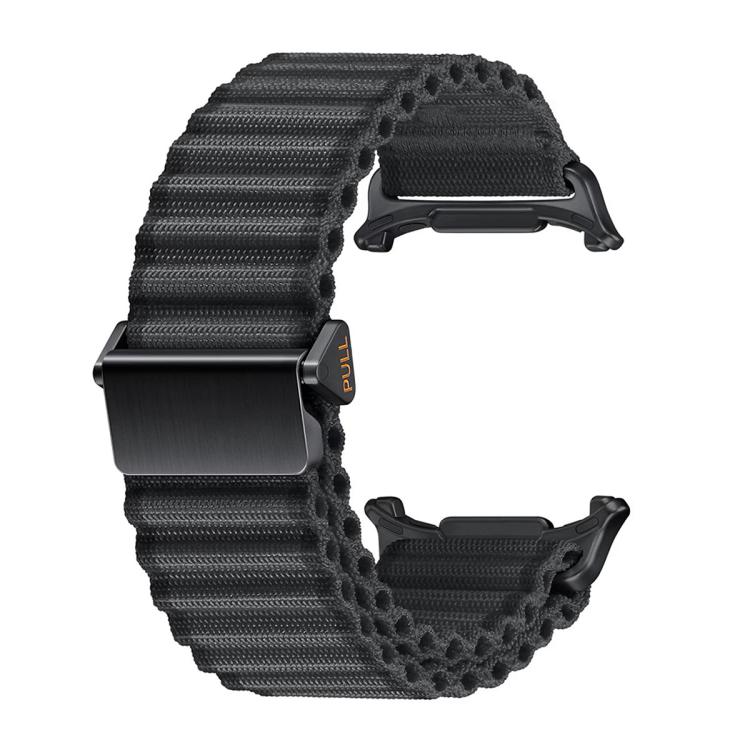 For Samsung Galaxy Watch Ultra 47mm Marine Loop Nylon Watch Band with 3D Curved Film