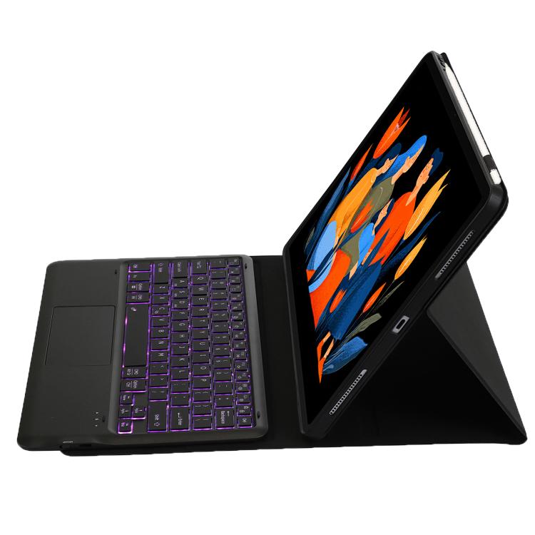 For Lenovo Xiaoxin Pad 12.1 2025 AM33-AS TPU Ultra-thin Detachable Backlight Bluetooth Keyboard Leather Case with Touchpad - Black