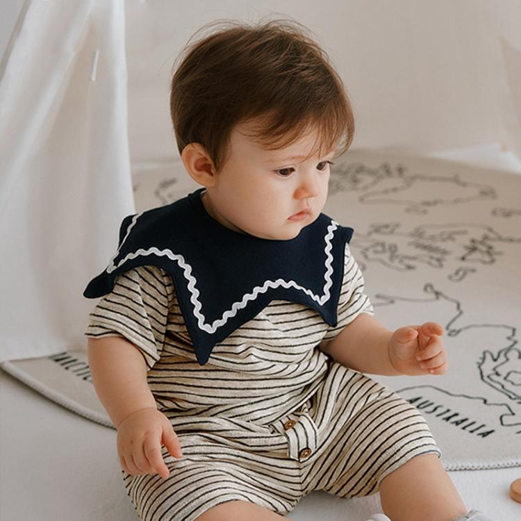 Benzdeer Baby Bib Infants Saliva Towel, Dark Blue Hexagon