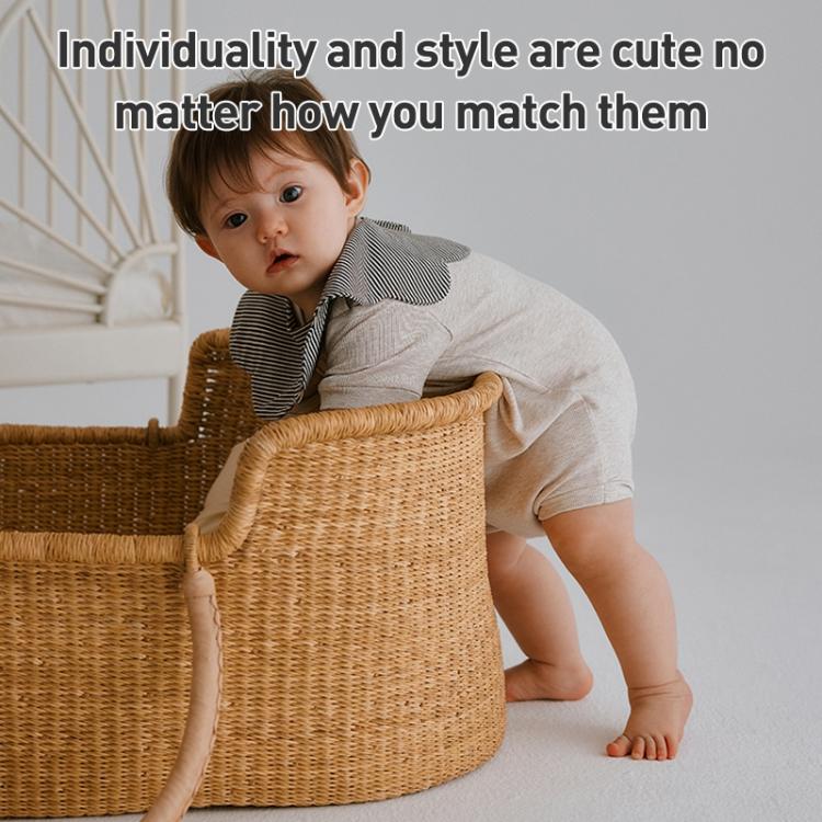 Benzdeer Baby Bib Infants Saliva Towel, Apricot Striped Square Collar