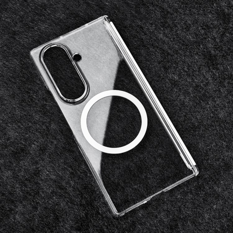 For Samsung Galaxy Z Fold7 5G Transparent PC Dual Axis MagSafe Shockproof Phone Case