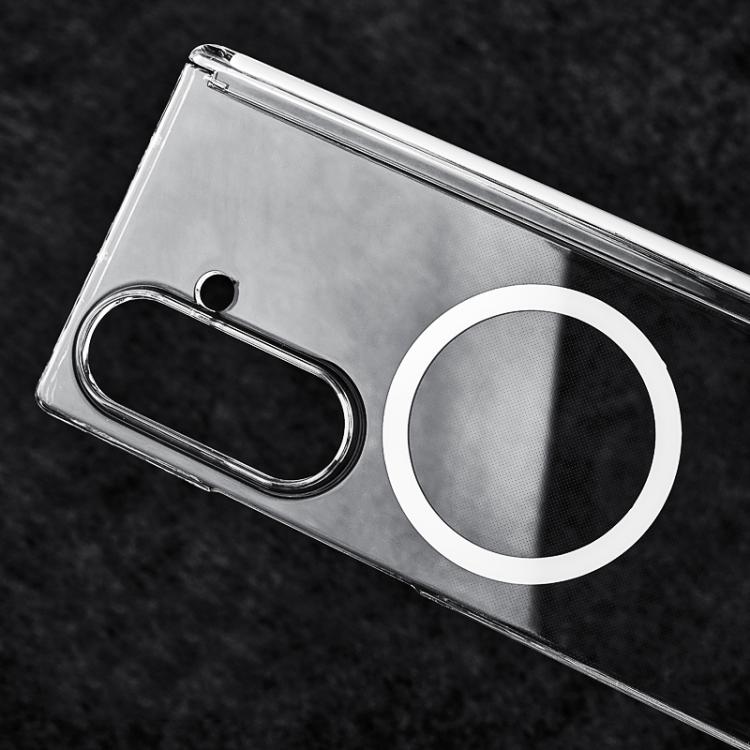 For Samsung Galaxy Z Fold7 5G Transparent PC Dual Axis MagSafe Shockproof Phone Case