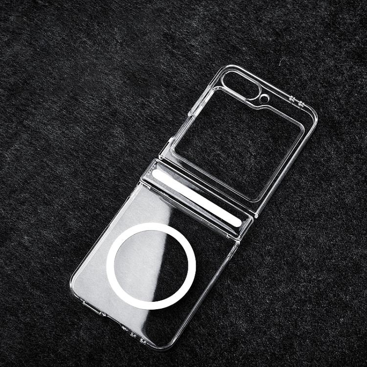 For Samsung Galaxy Z Flip5 5G / Flip6 5G Transparent PC Dual Axis MagSafe Shockproof Phone Case