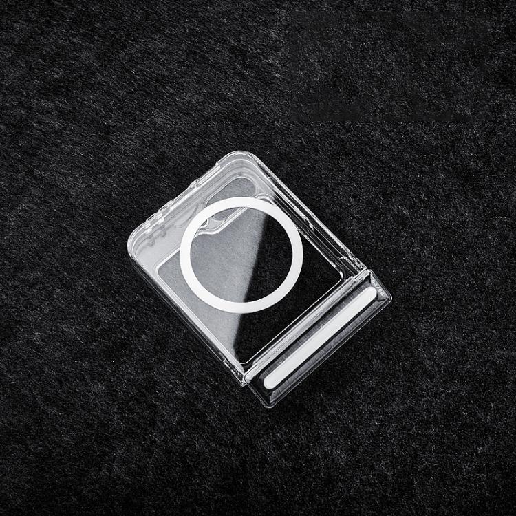 For Samsung Galaxy Z Flip5 5G / Flip6 5G Transparent PC Dual Axis MagSafe Shockproof Phone Case