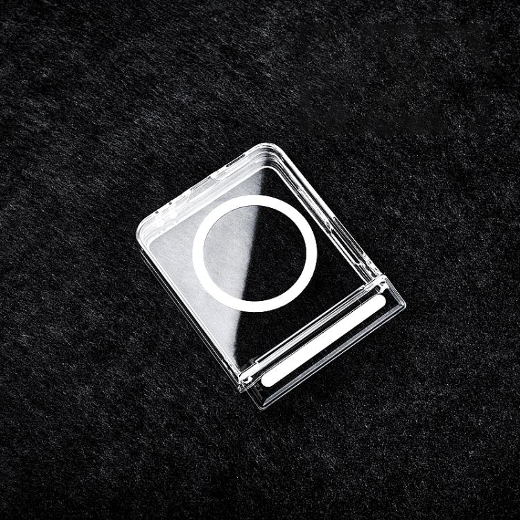 For Samsung Galaxy Z Flip7 5G Transparent PC Dual Axis MagSafe Shockproof Phone Case