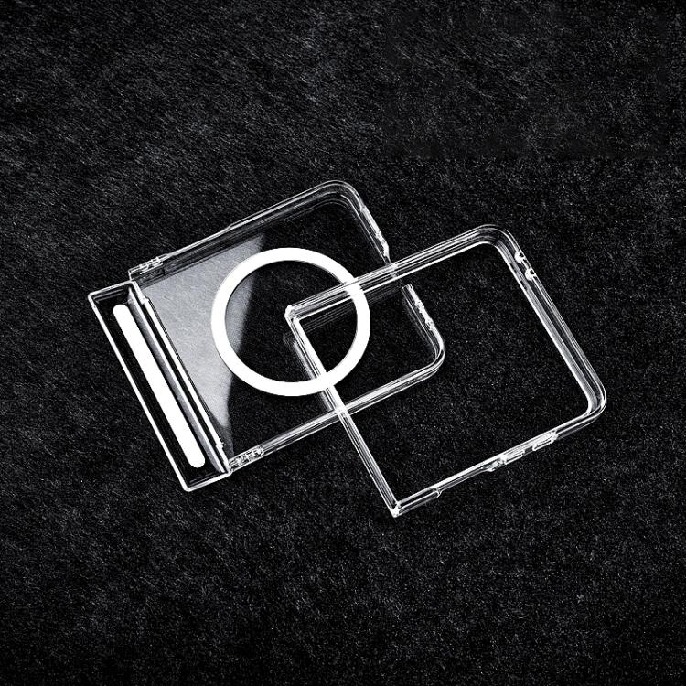 For Samsung Galaxy Z Flip7 5G Transparent PC Dual Axis MagSafe Shockproof Phone Case