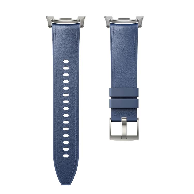 For Samsung Galaxy Watch8 Classic 46mm Silicone Leather Skin Watch Band with 3D Curved Film